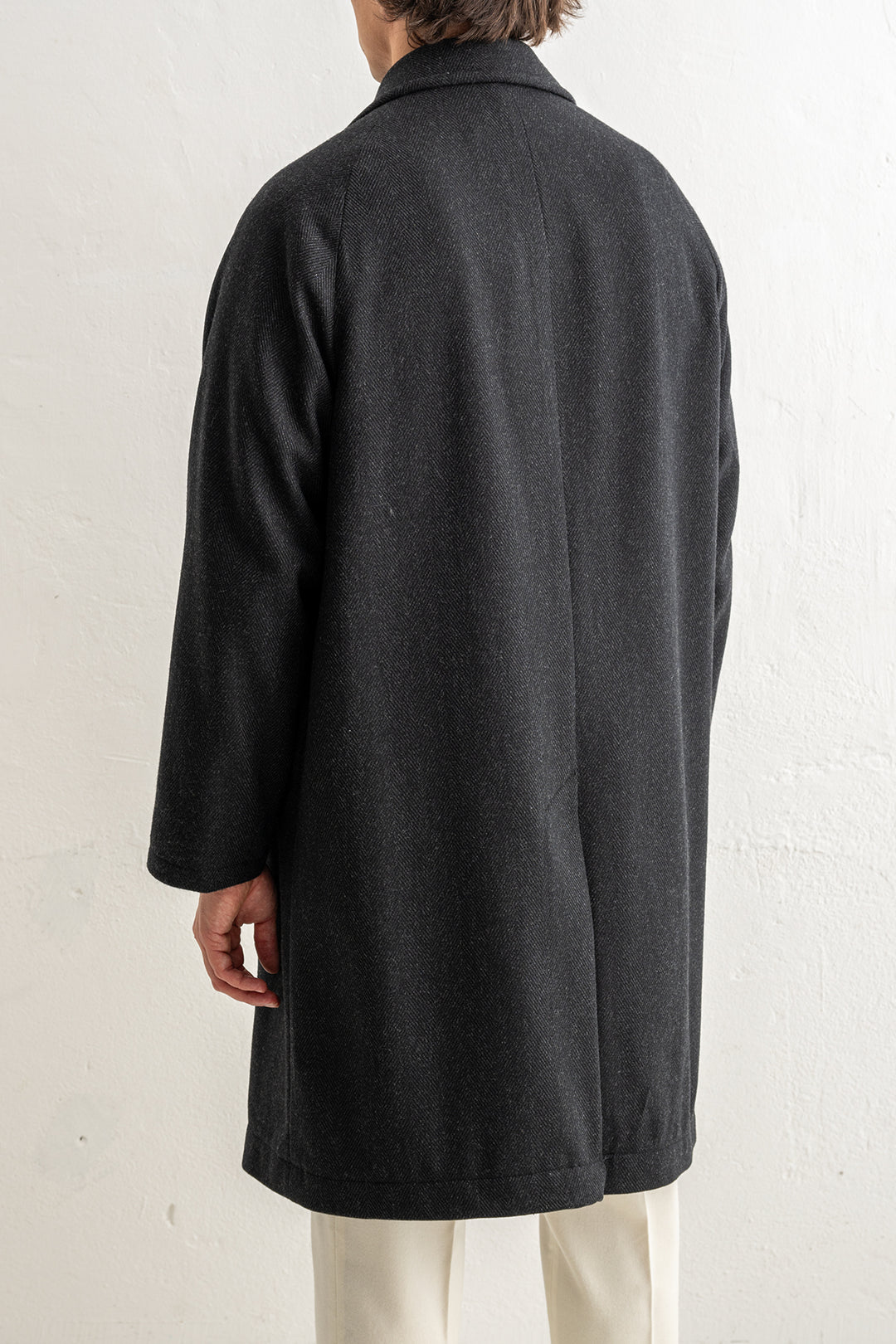 Luxury Herringbone Coat Grey
