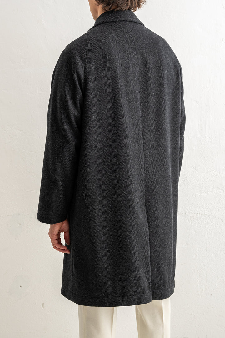 Luxury Herringbone Coat Grey