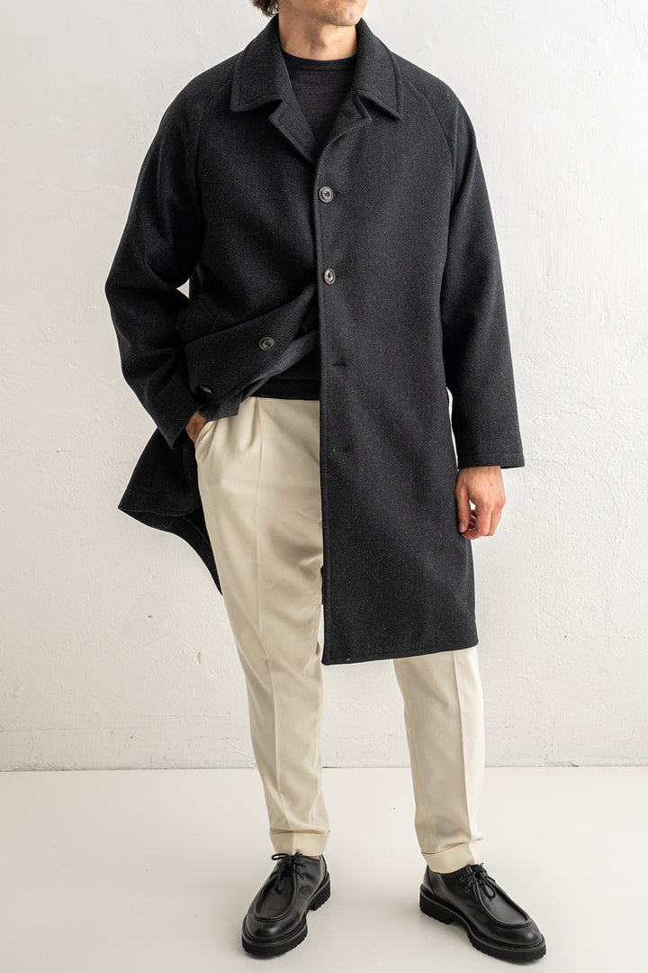 Luxury Herringbone Coat Grey