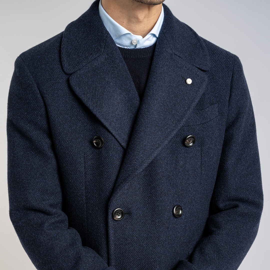 Double Breasted Overcoat Navy