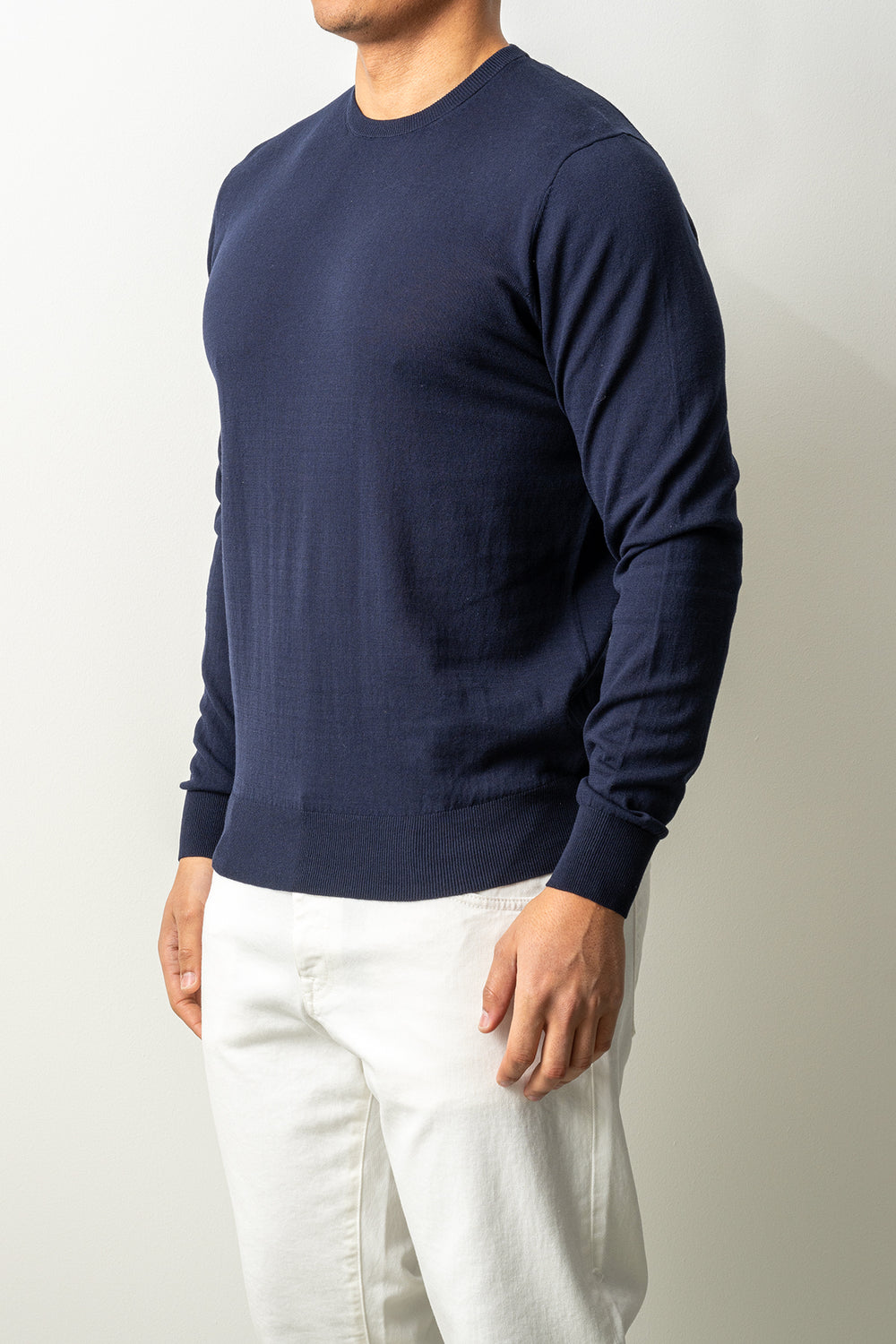 Luxury 14 Gauge Crewneck Navy