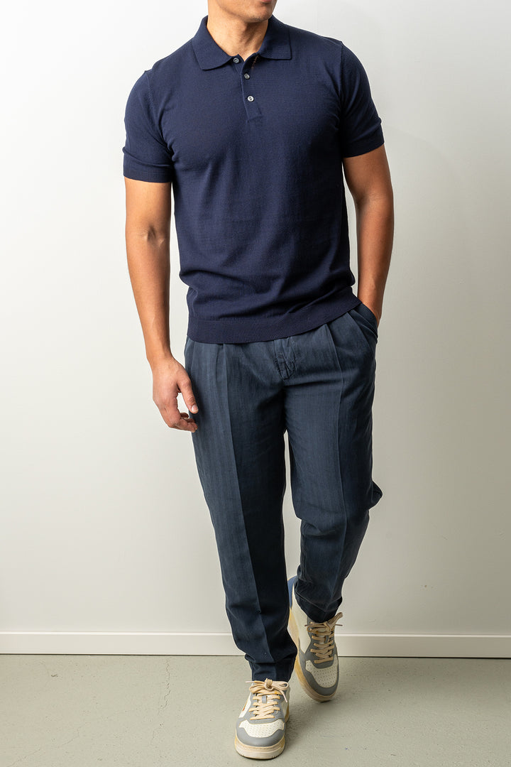 Luxury 18 Gauge SS Polo Navy