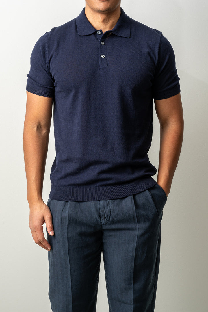 Luxury 18 Gauge SS Polo Navy