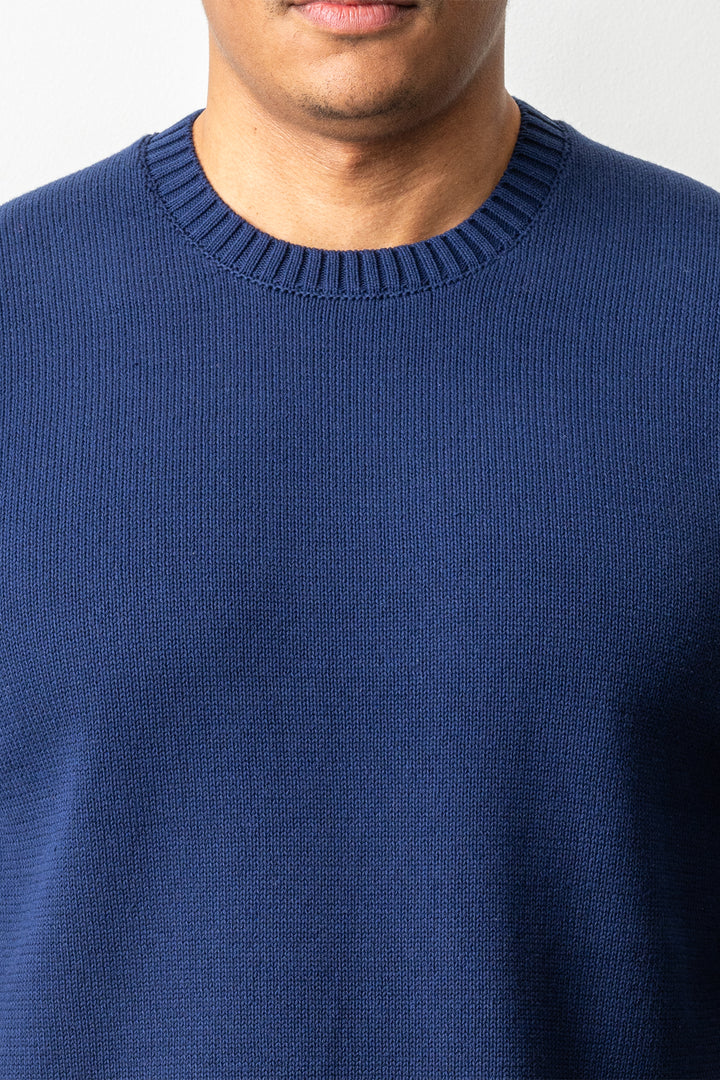 Luxury 7 Gauge Crewneck Blue