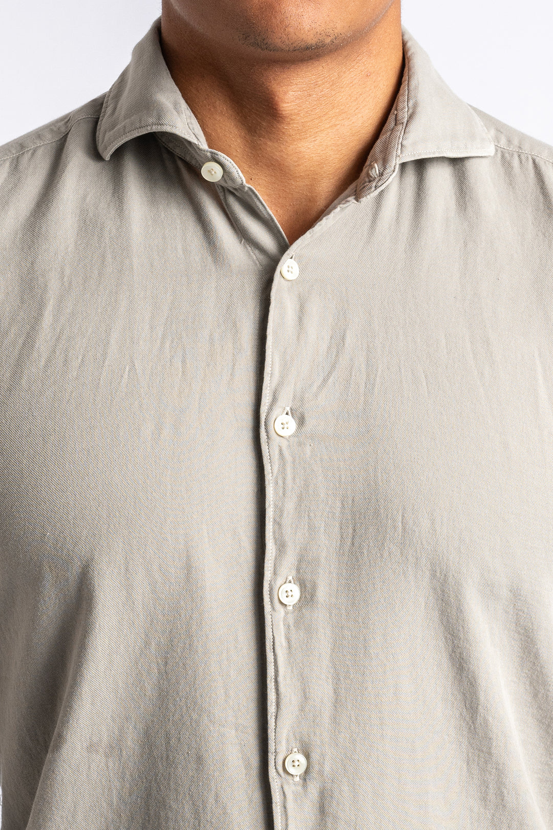 Luxury Cotton Flannel Shirt LEAD GREY