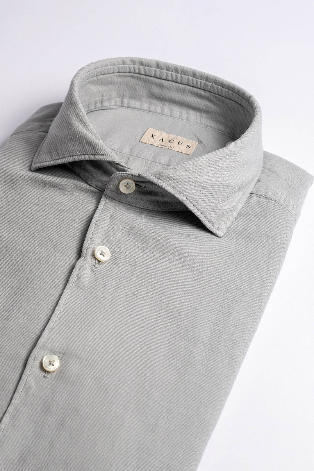 Luxury Cotton Flannel Shirt LEAD GREY