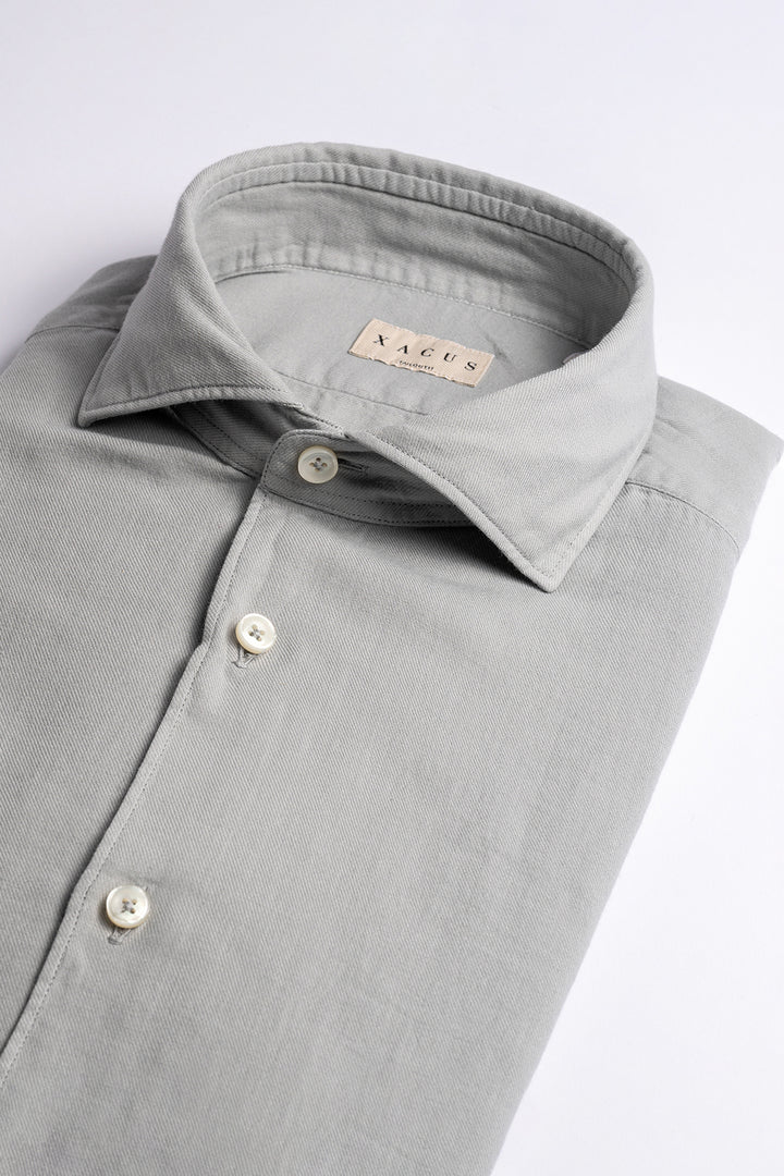 Luxury Cotton Flannel Shirt LEAD GREY