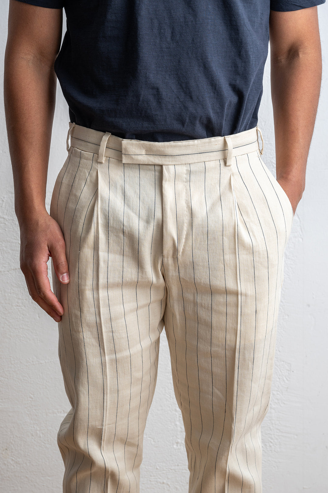 Luxury Cotton Linen Trouser CREAM