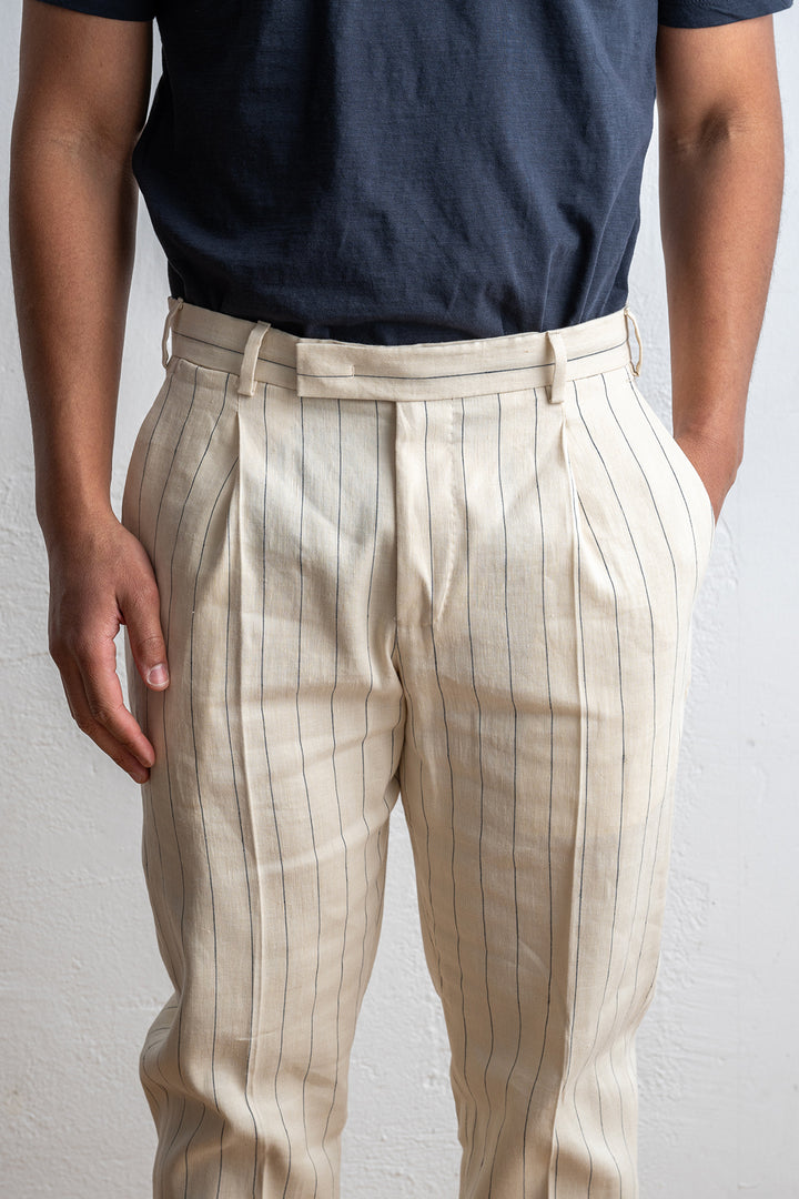 Luxury Cotton Linen Trouser CREAM