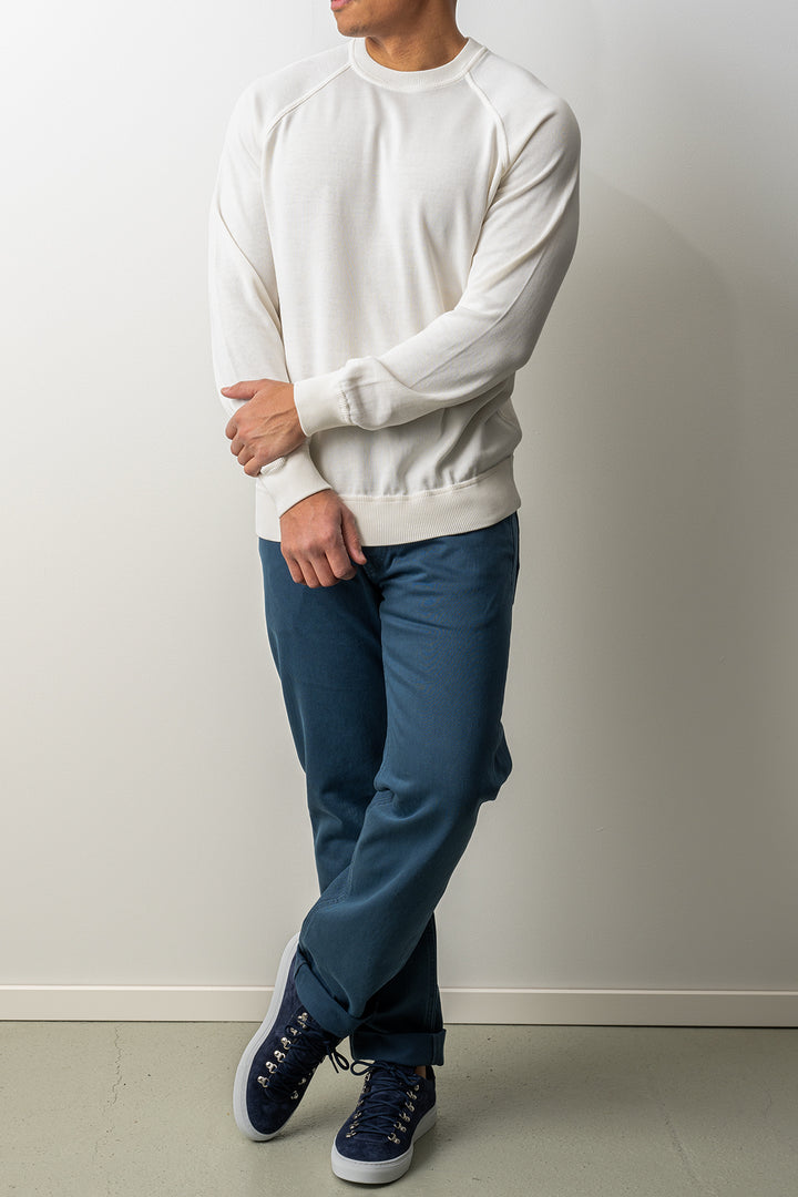 Luxury Creped Cotton Crewneck CREAM