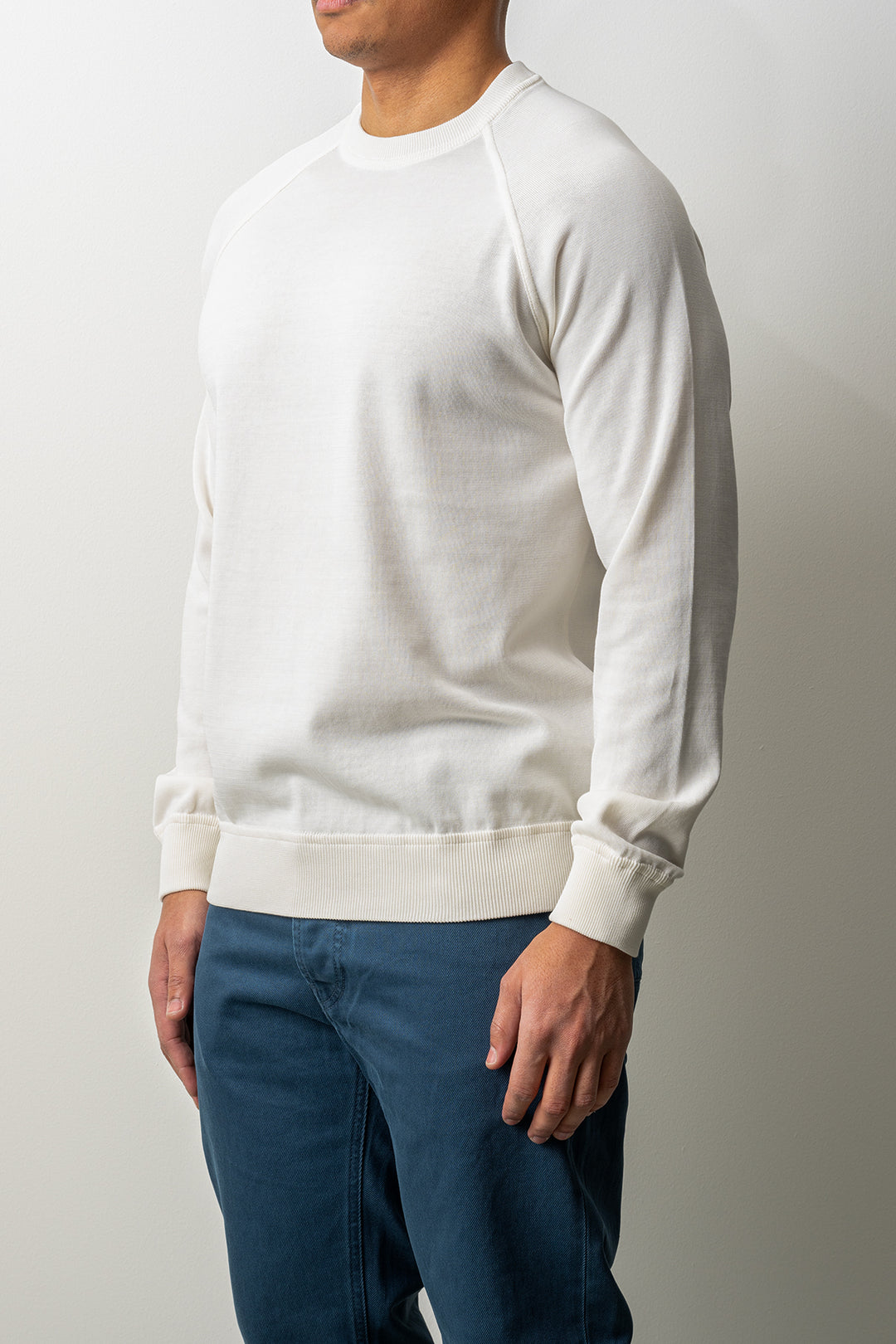 Luxury Creped Cotton Crewneck CREAM
