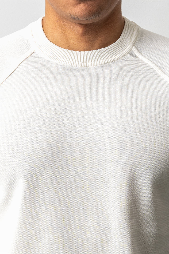 Luxury Creped Cotton Crewneck CREAM