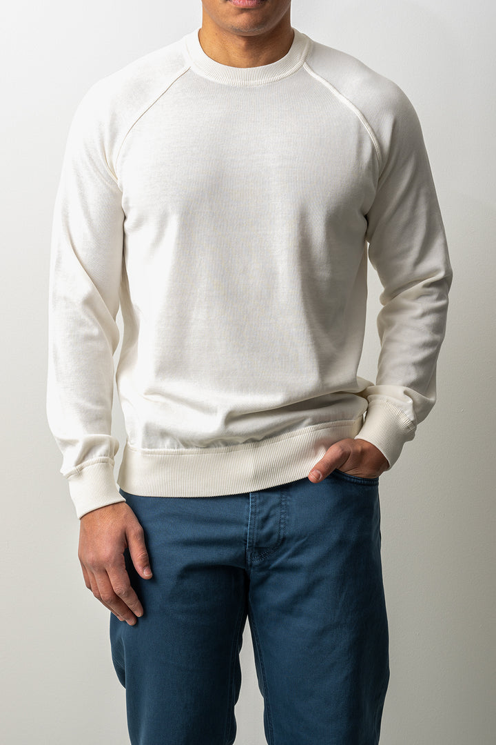 Luxury Creped Cotton Crewneck CREAM