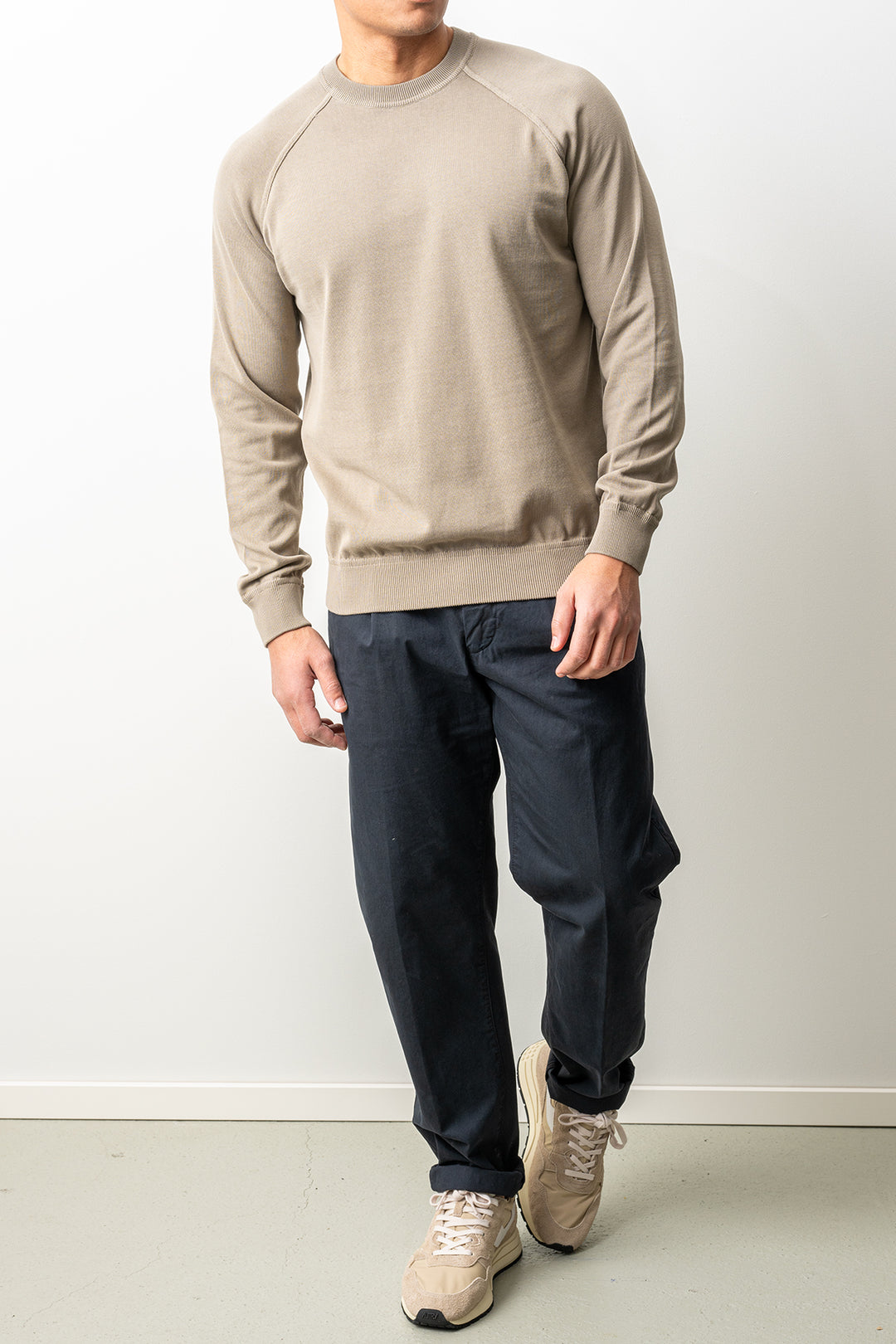 Luxury Creped Cotton Crewneck MOLE