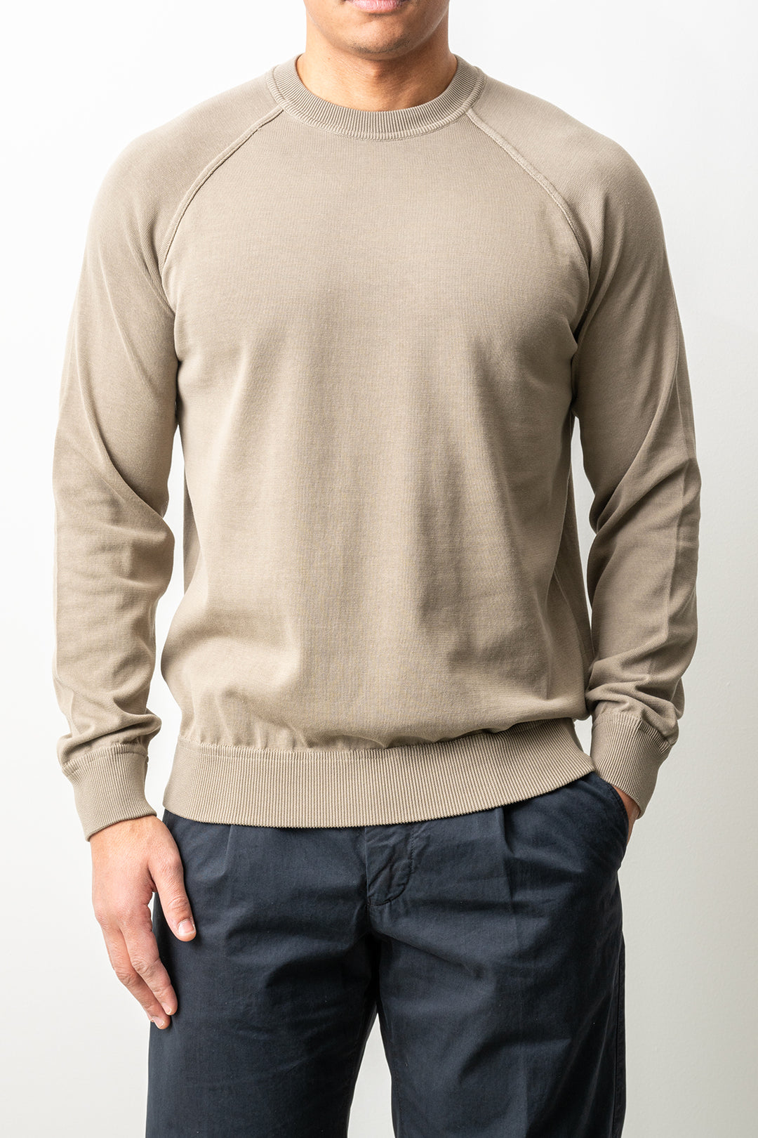Luxury Creped Cotton Crewneck MOLE