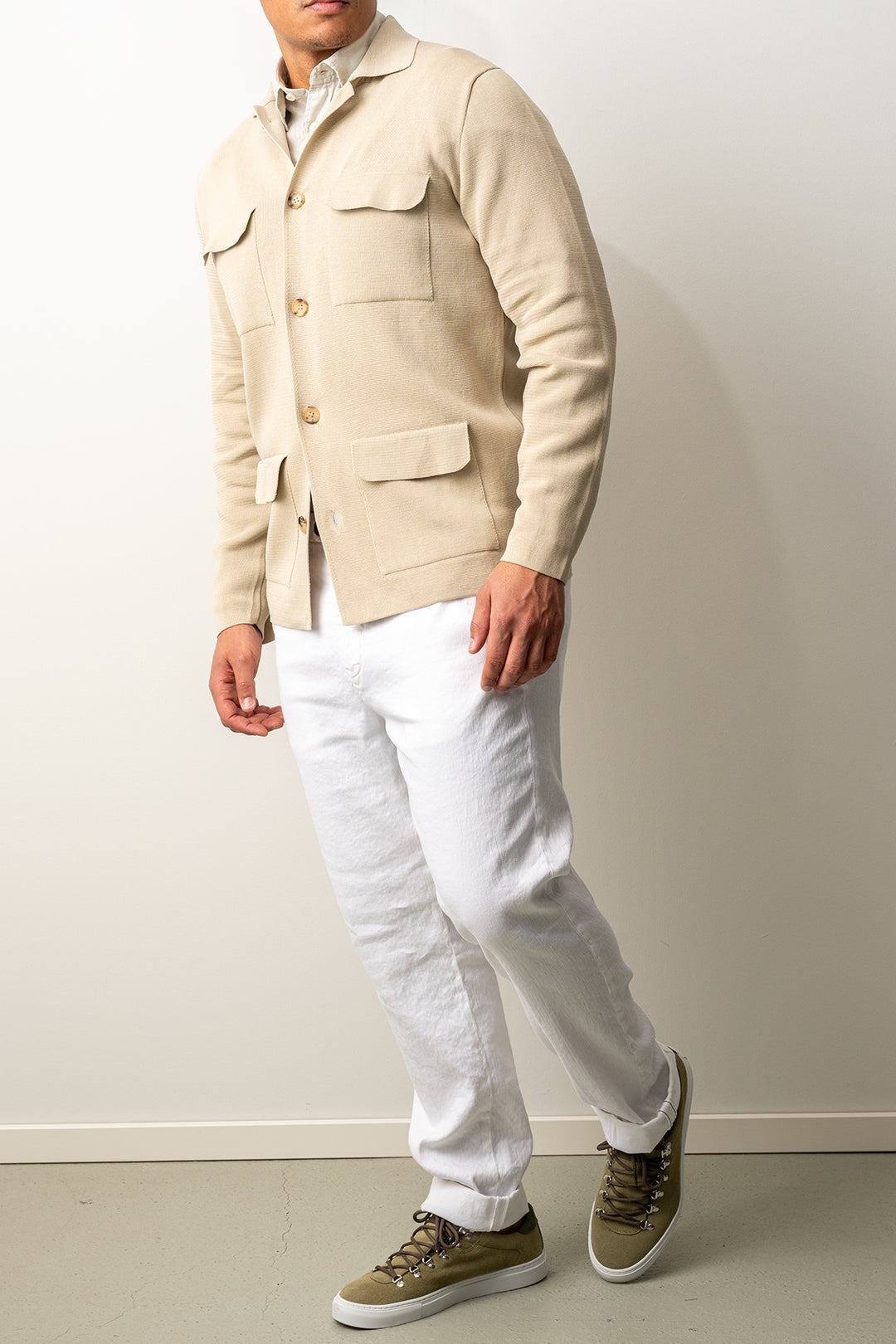 Luxury Creped Cotton Overshirt ECRU