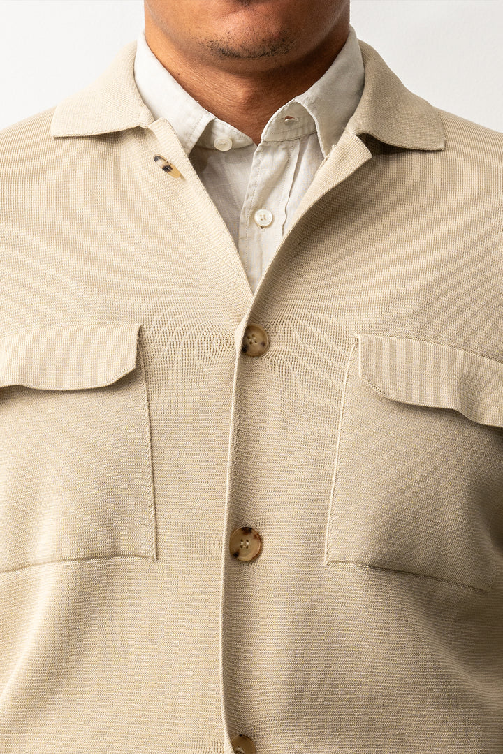 Luxury Creped Cotton Overshirt ECRU