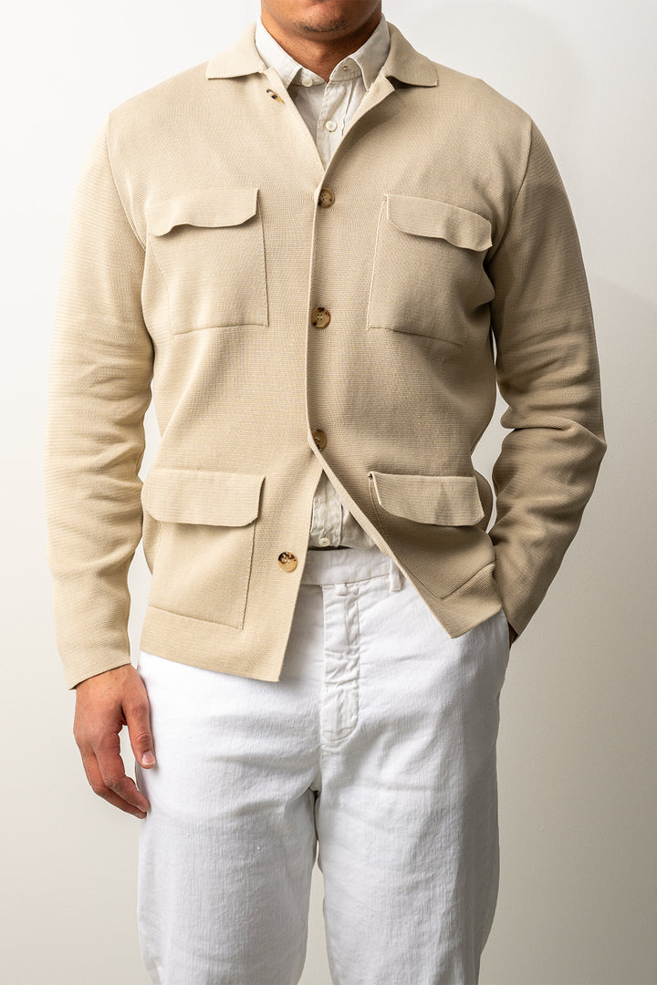 Luxury Creped Cotton Overshirt ECRU