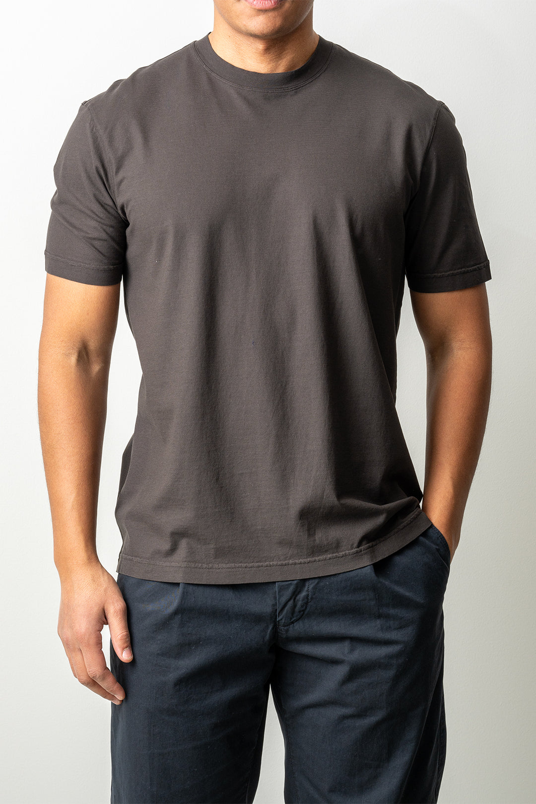 Luxury Creped Cotton T-shirt Grey