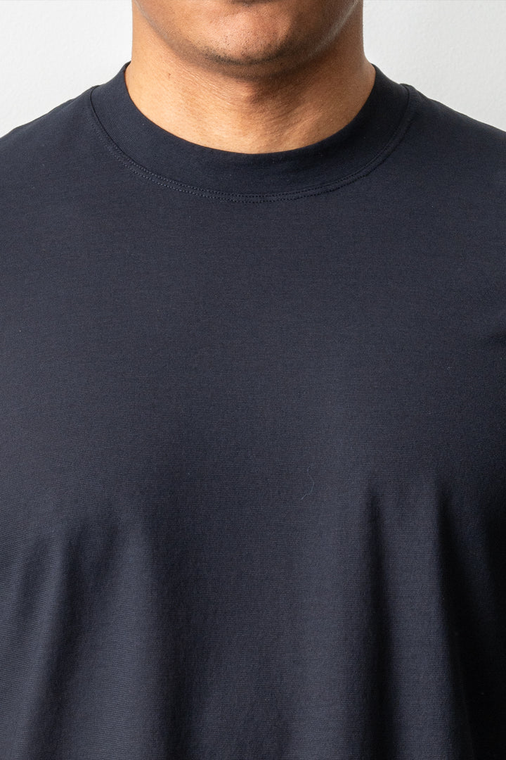 Luxury Creped Cotton T-shirt Navy