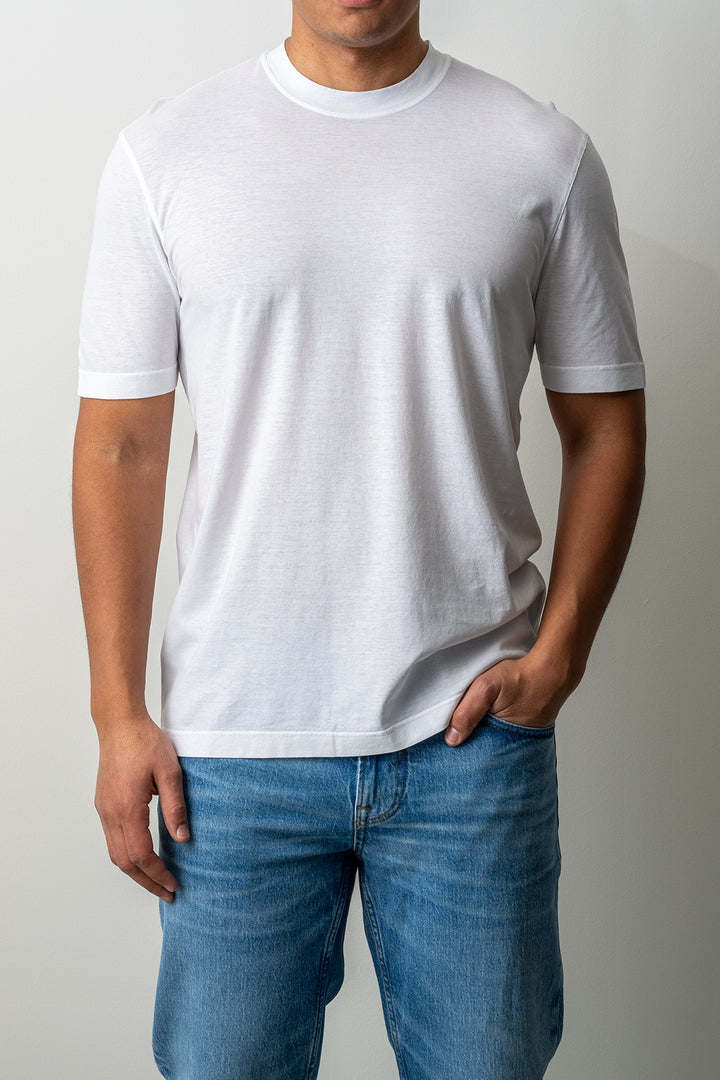 Luxury Creped Cotton T-shirt White