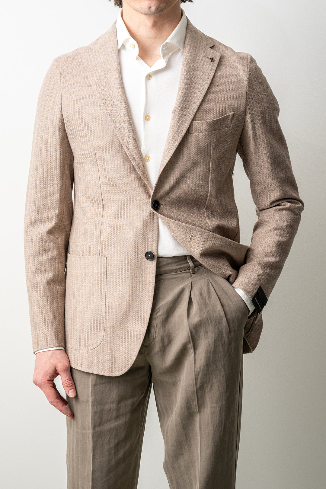 Luxury Holland Jersey Blazer Beige