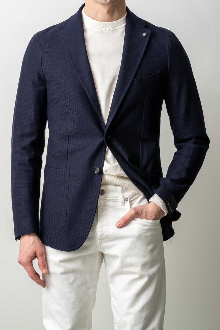 Luxury Holland Jersey Blazer Navy