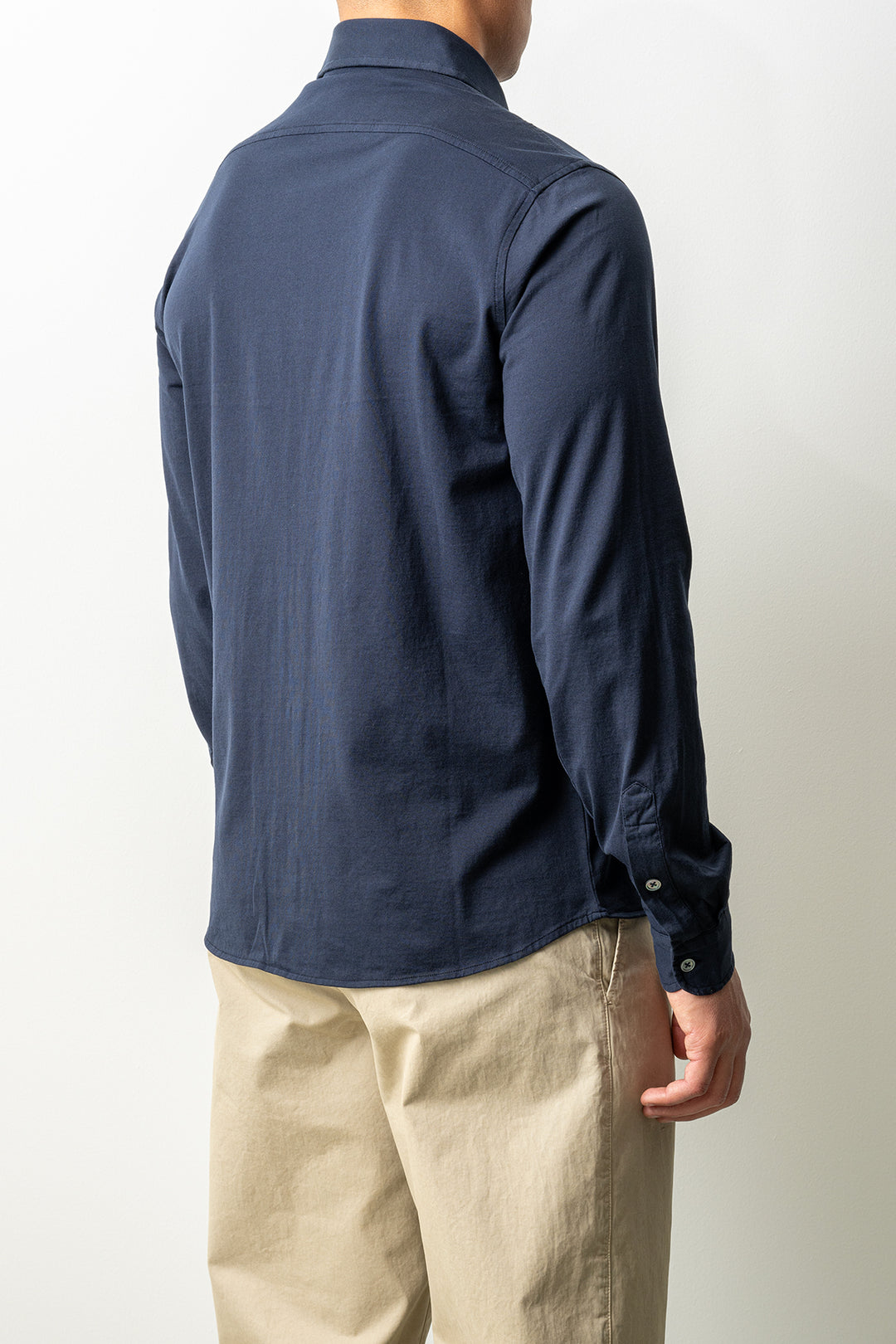 Luxury Jersey Cotton Shirt Navy