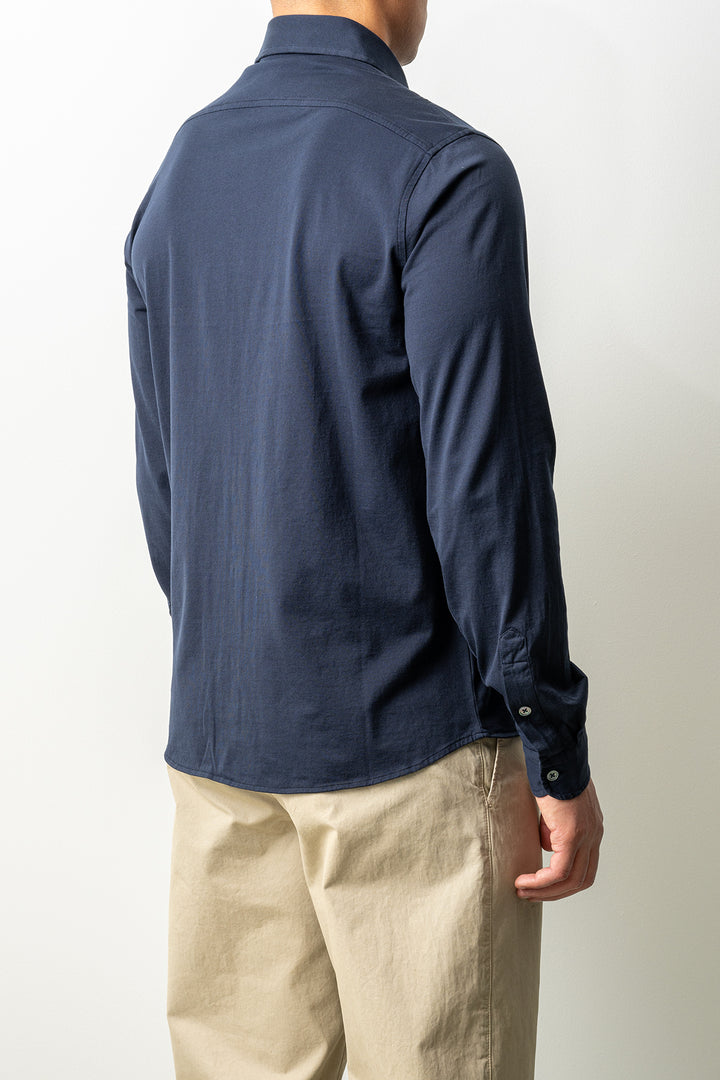 Luxury Jersey Cotton Shirt Navy