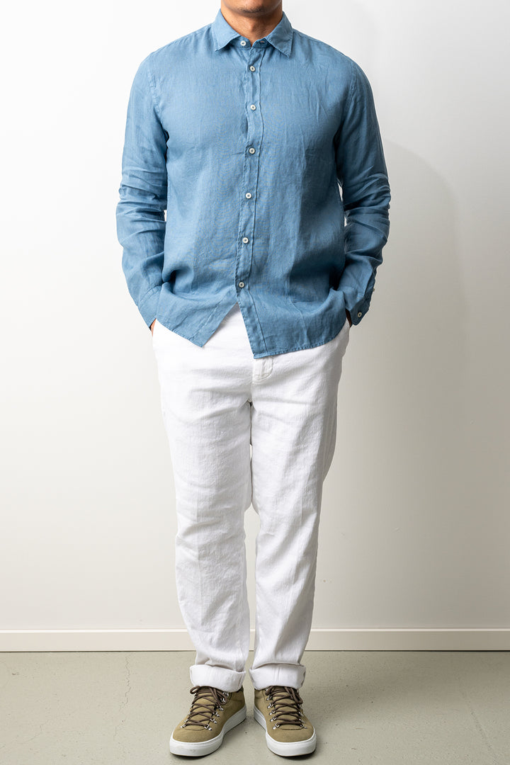 Luxury Linen Shirt Blue