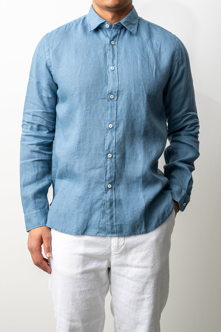 Luxury Linen Shirt Blue