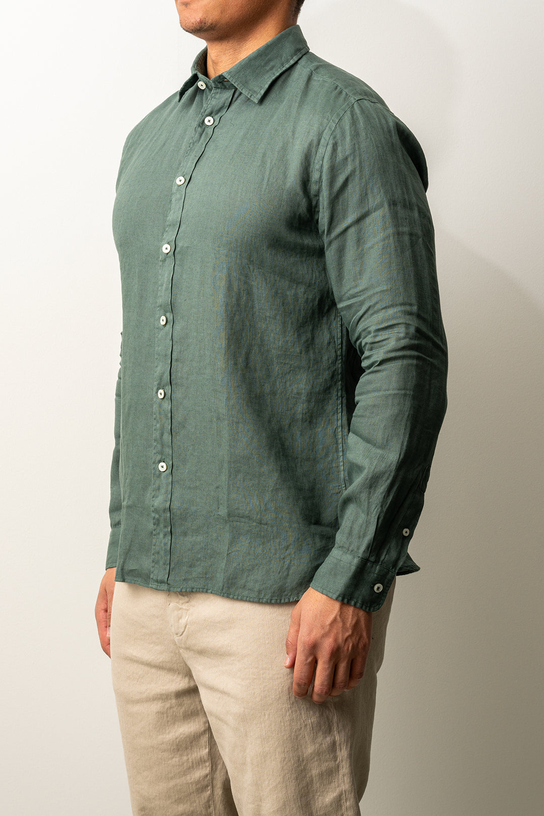 Luxury Linen Shirt Green