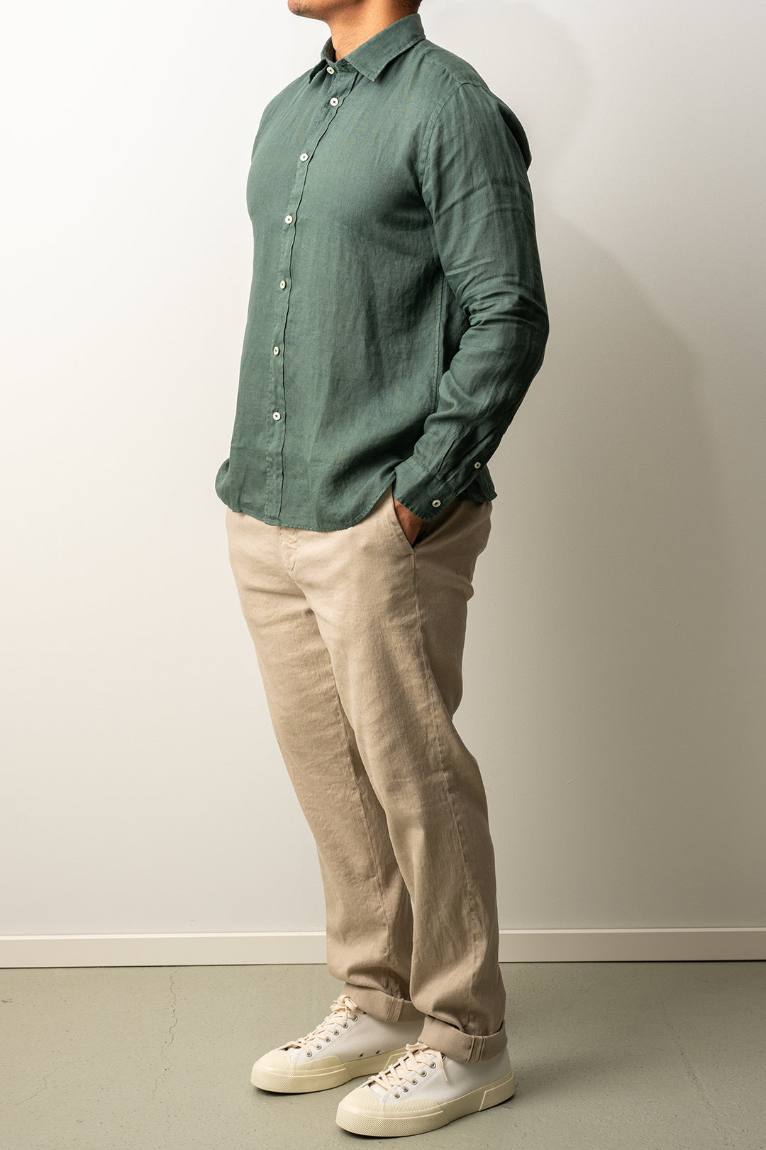 Luxury Linen Shirt Green
