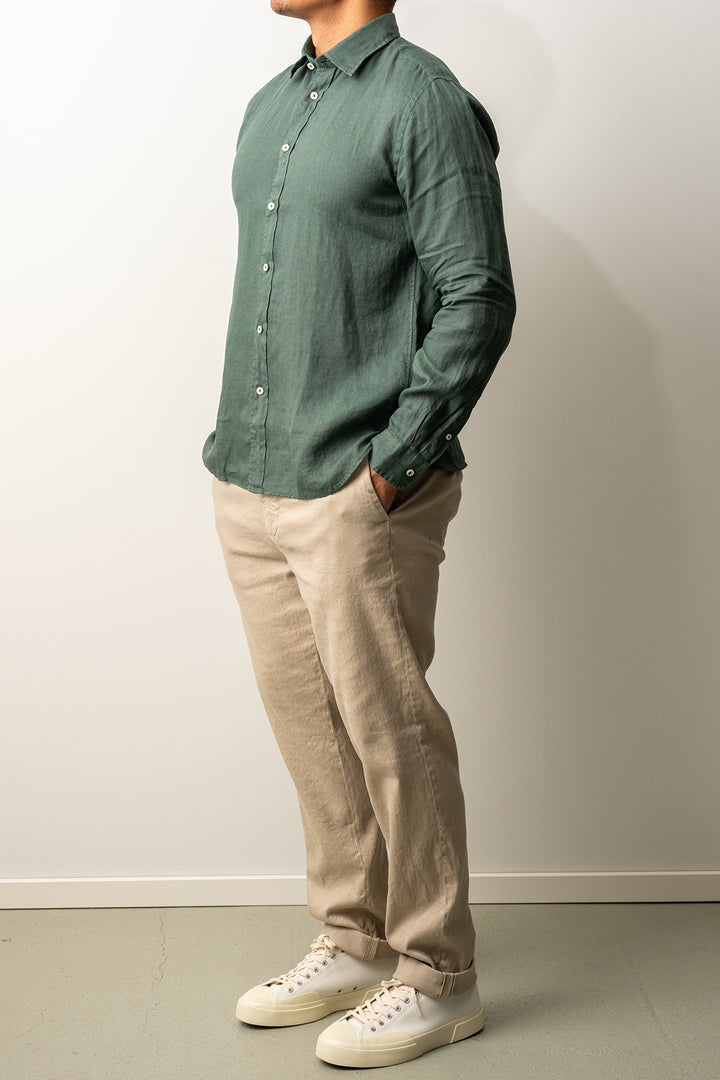Luxury Linen Shirt Green