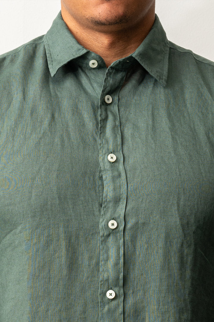 Luxury Linen Shirt Green