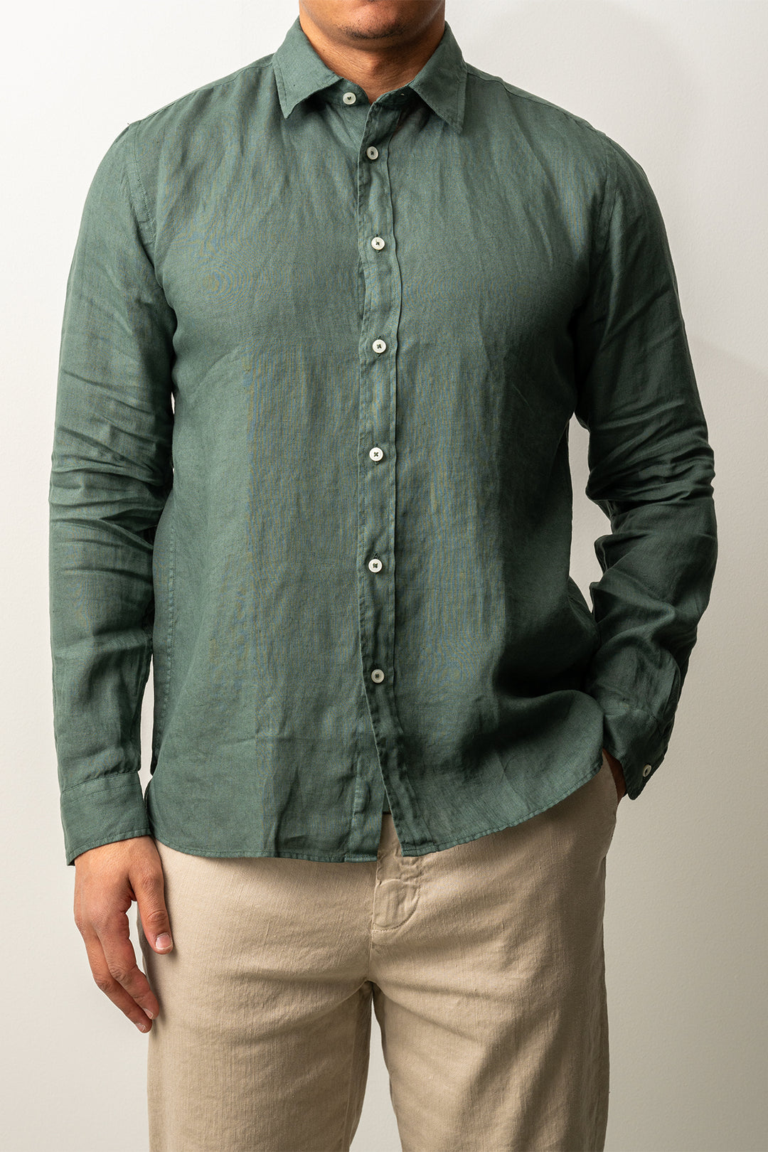 Luxury Linen Shirt Green
