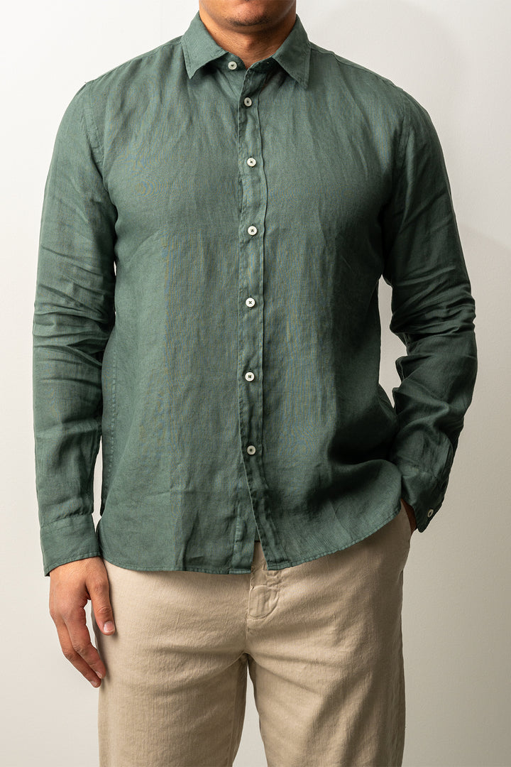 Luxury Linen Shirt Green