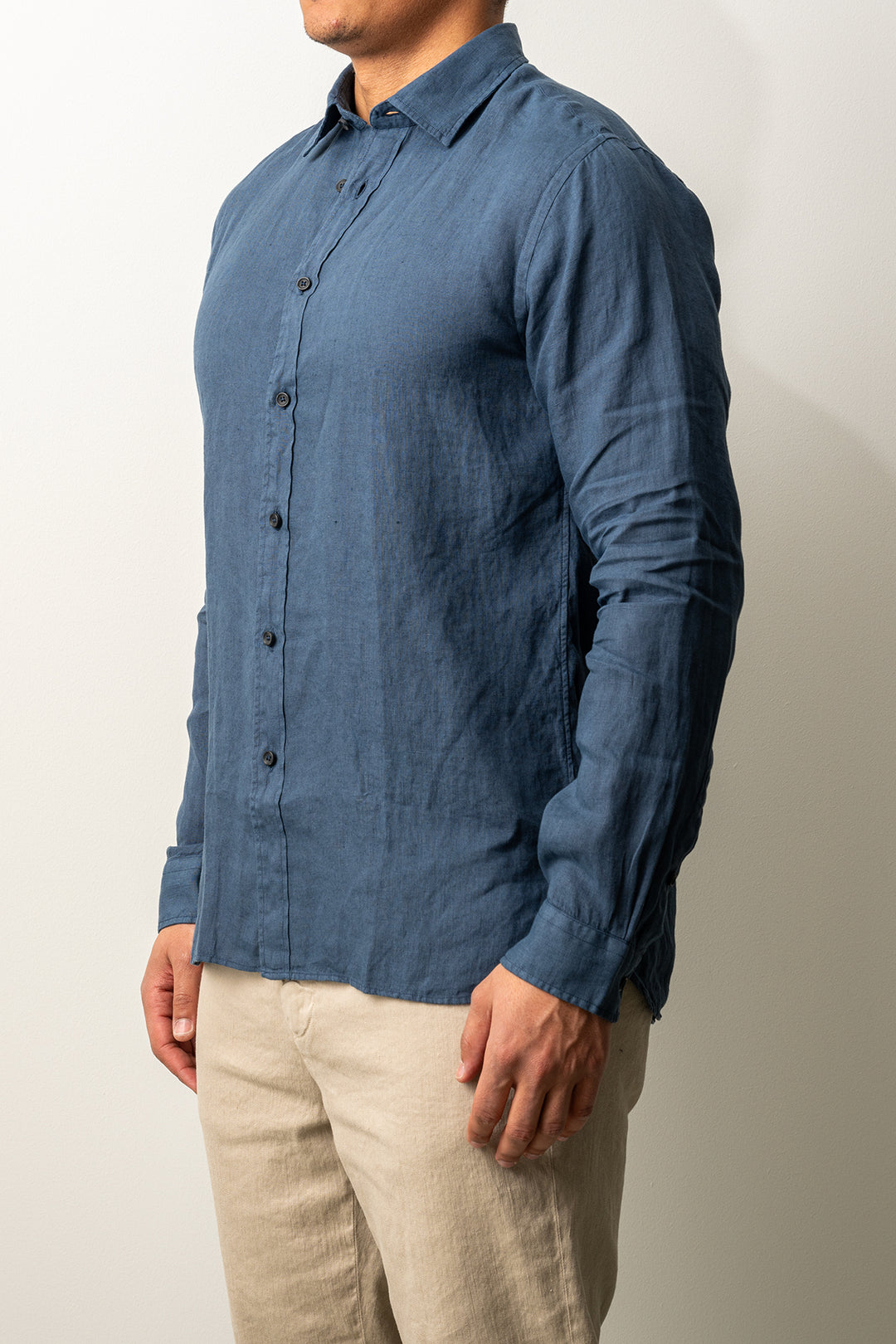Luxury Linen Shirt Navy