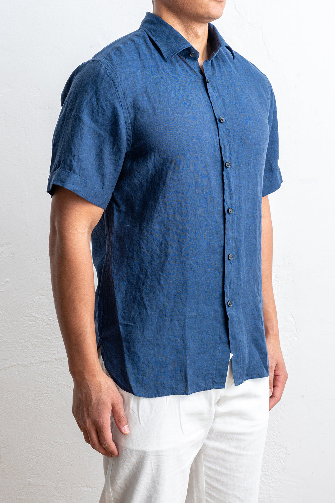 Luxury Linen Shirt Navy