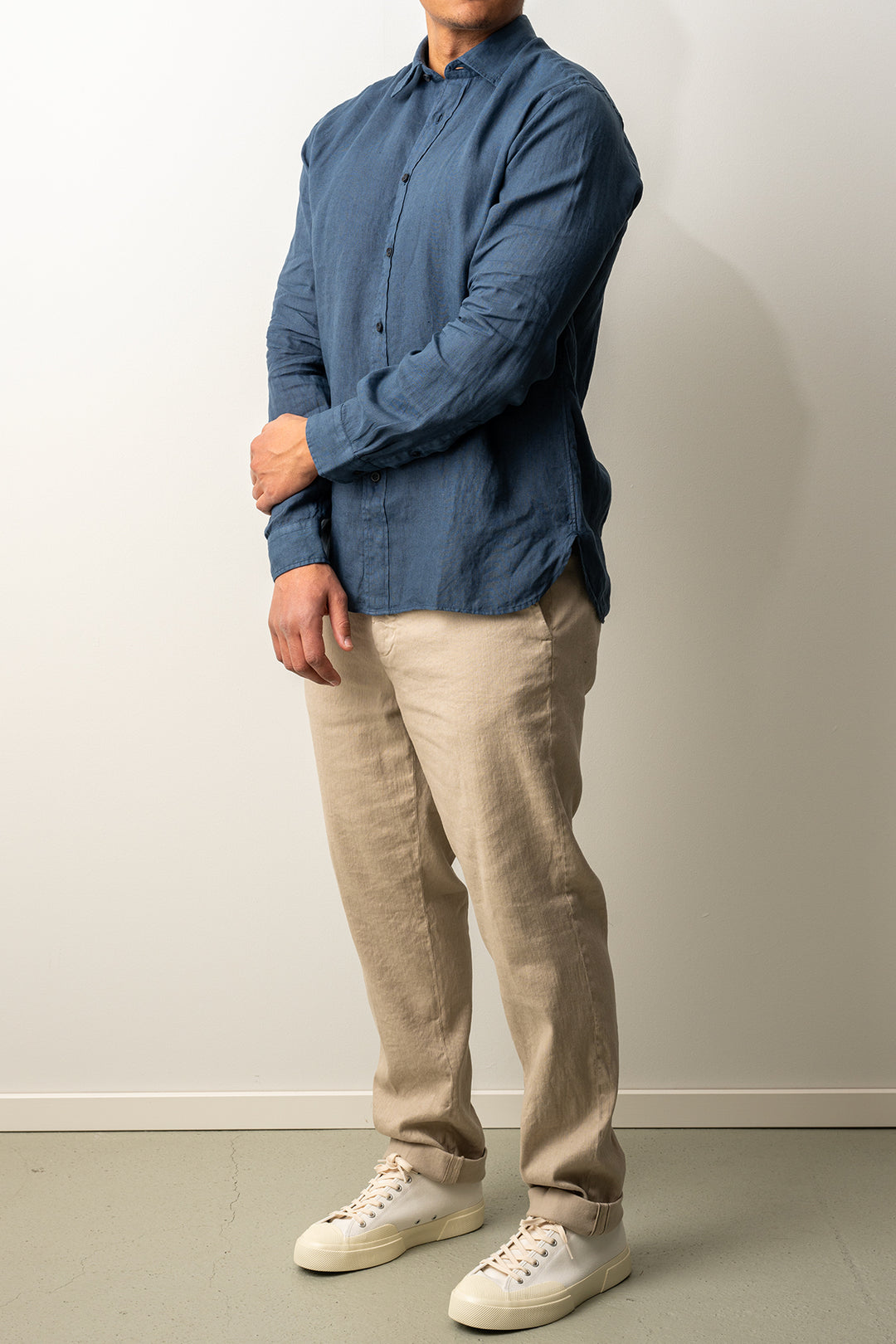 Luxury Linen Shirt Navy
