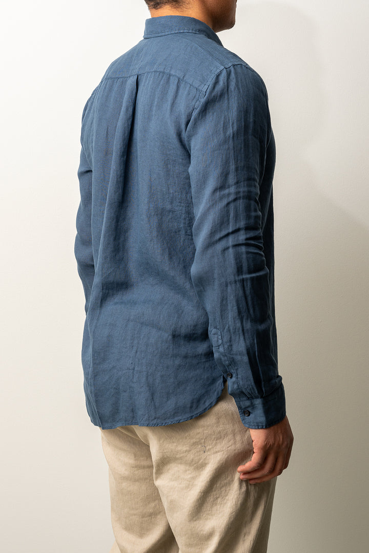 Luxury Linen Shirt Navy