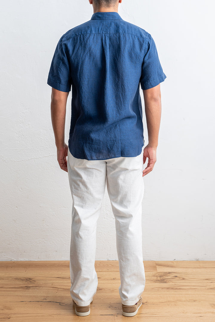 Luxury Linen Shirt Navy