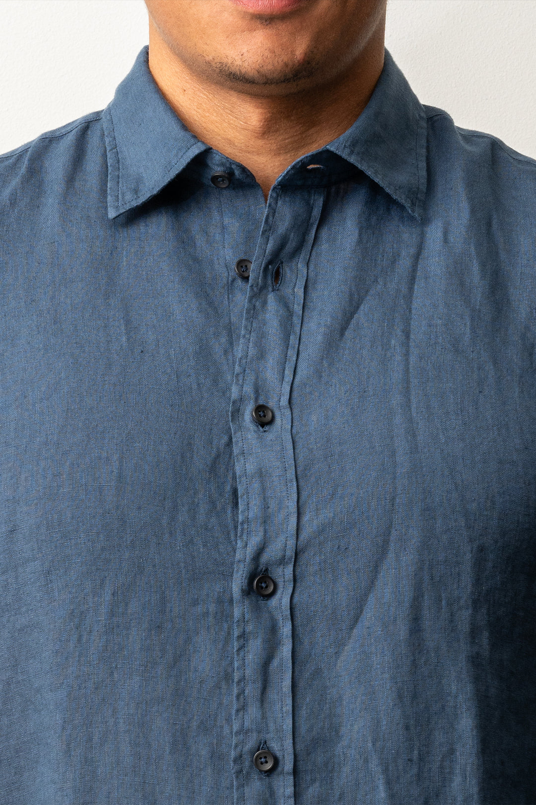 Luxury Linen Shirt Navy