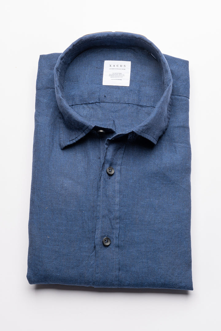 Luxury Linen Shirt Navy