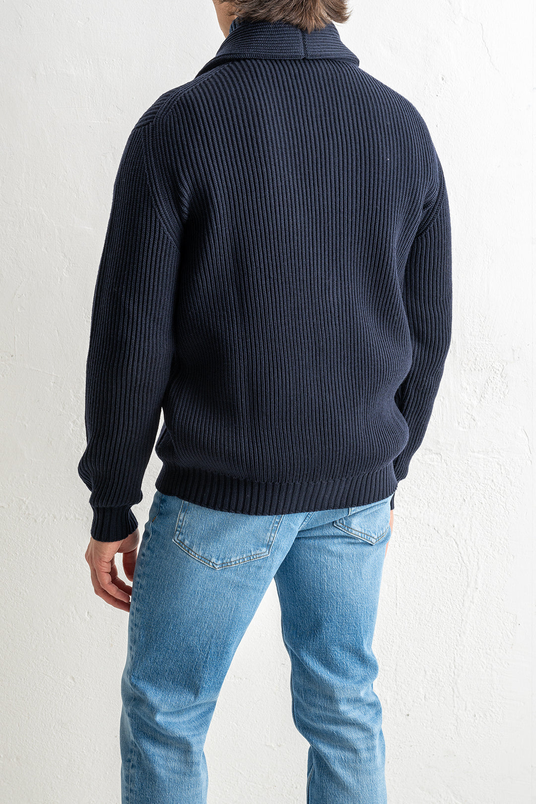 Luxury Merino Wool Cardigan Navy