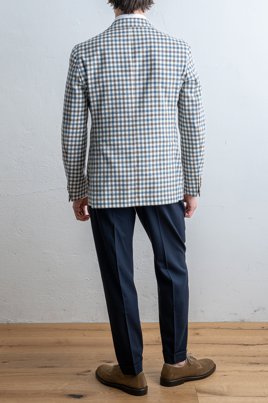 Luxury Untreated Blazer BLUE BROWN