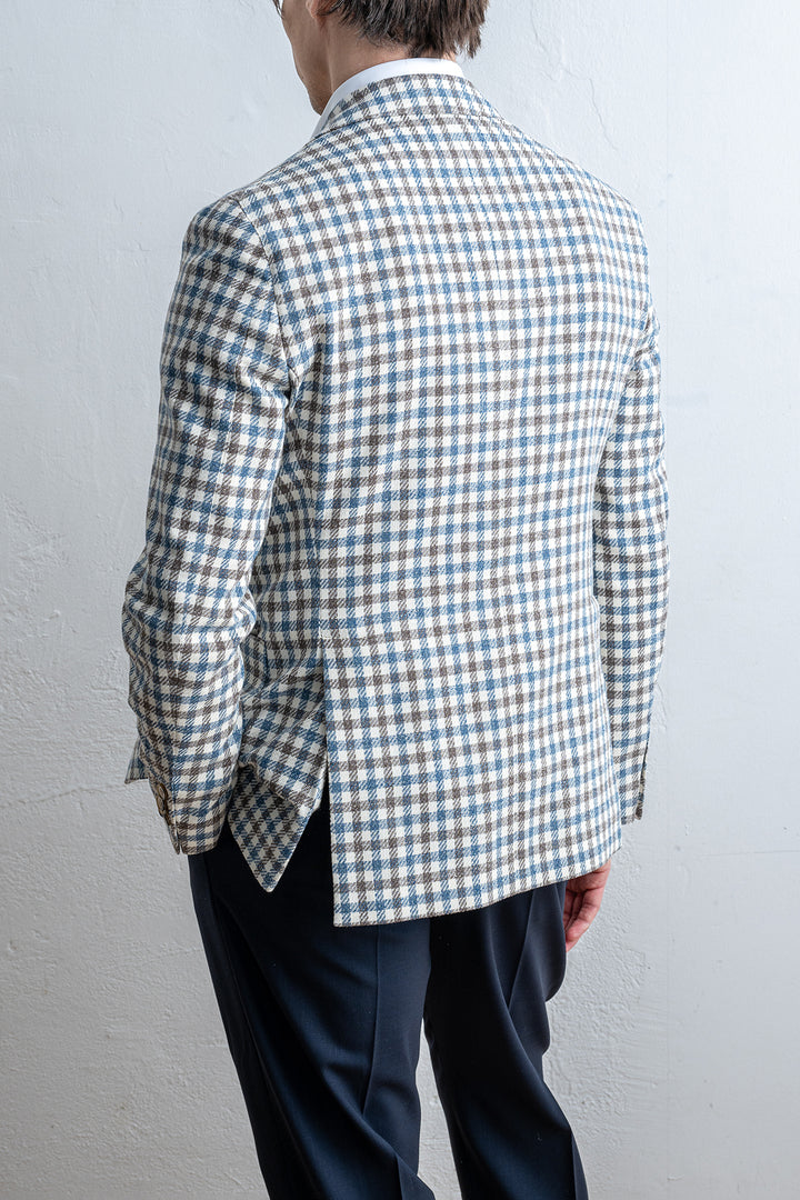 Luxury Untreated Blazer BLUE BROWN