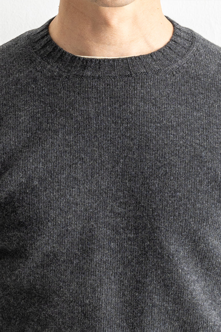 Luxury Wool Cashmere Crewneck Antracite