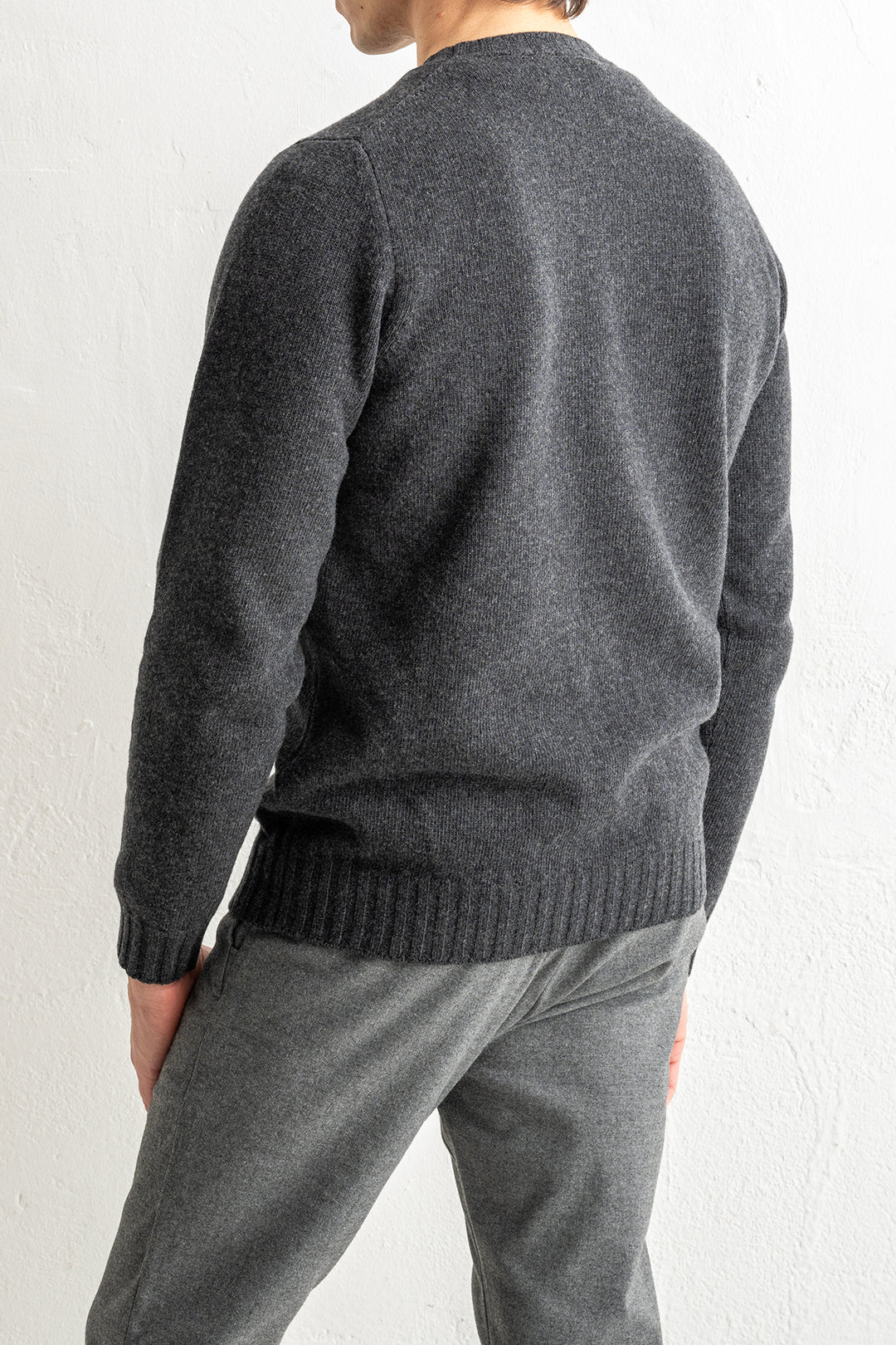 Luxury Wool Cashmere Crewneck Antracite