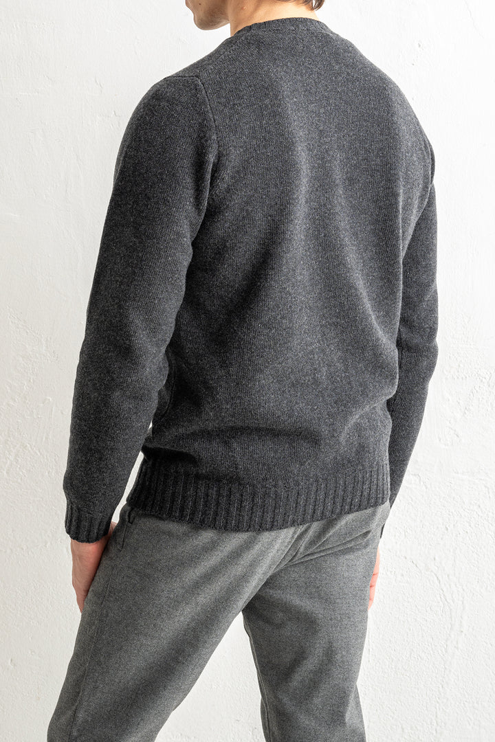 Luxury Wool Cashmere Crewneck Antracite